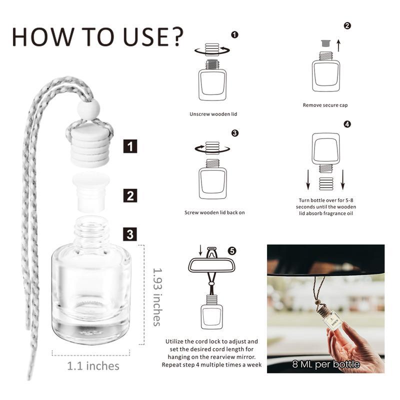 Car Fragrance Glass Bottle Pendant
