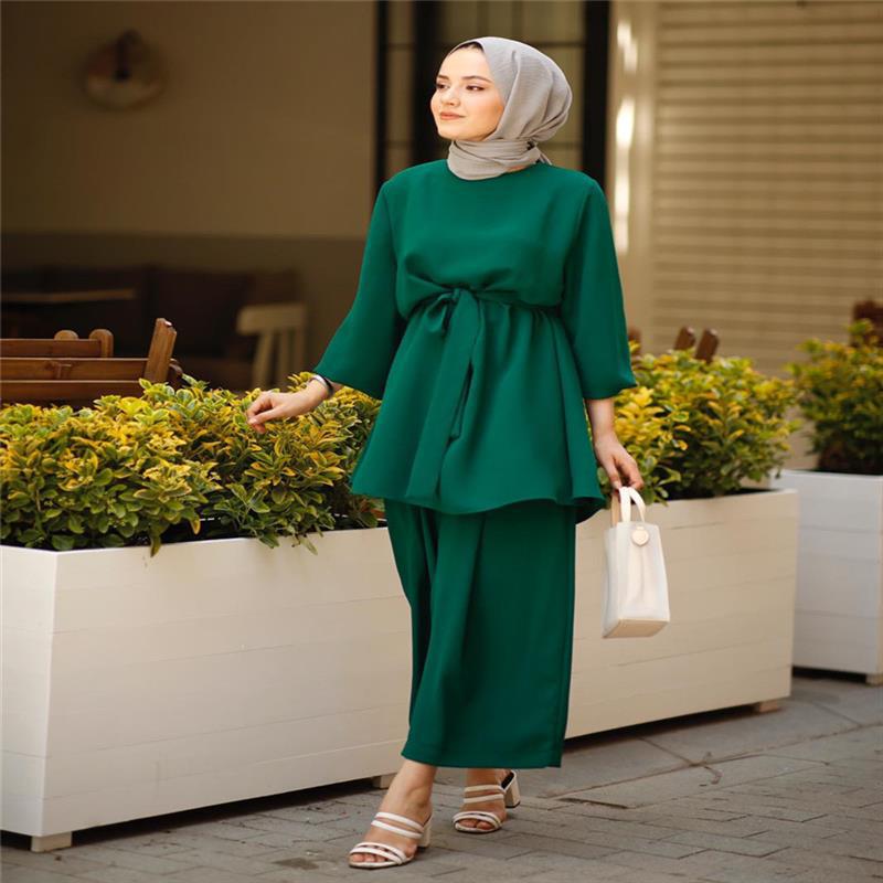 Two-Piece Abaya Dress with Hijab
