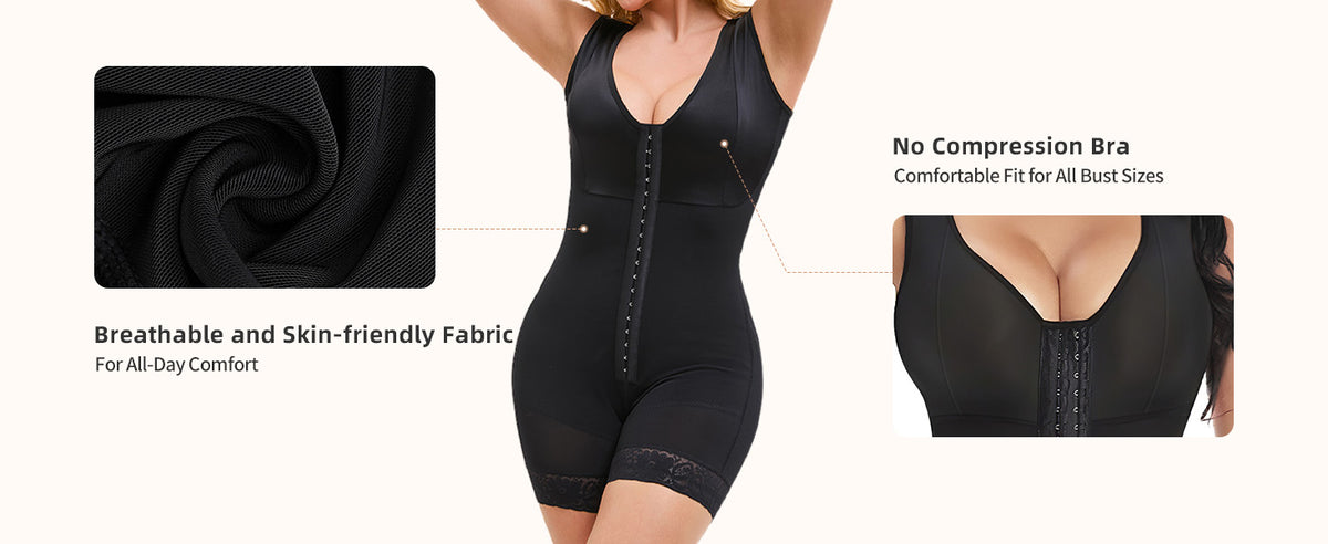 Full Body Shaper with Zipper Crotch
