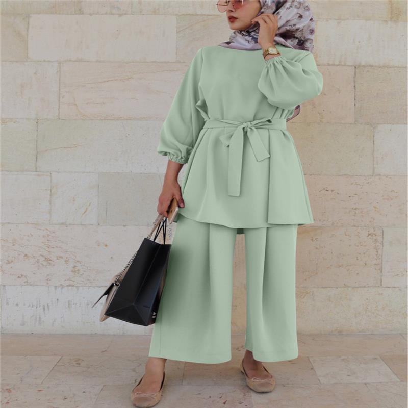 Two-Piece Abaya Dress with Hijab