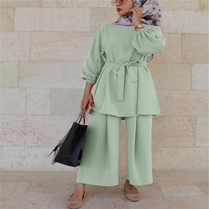 Two-Piece Abaya Dress with Hijab