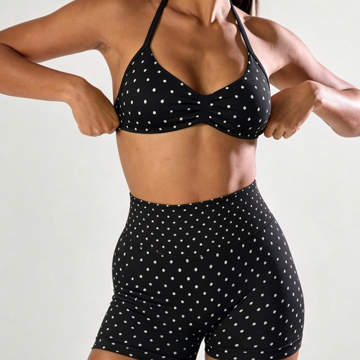 Halter Bra & High-Waist Butt-Lifting Shorts Set