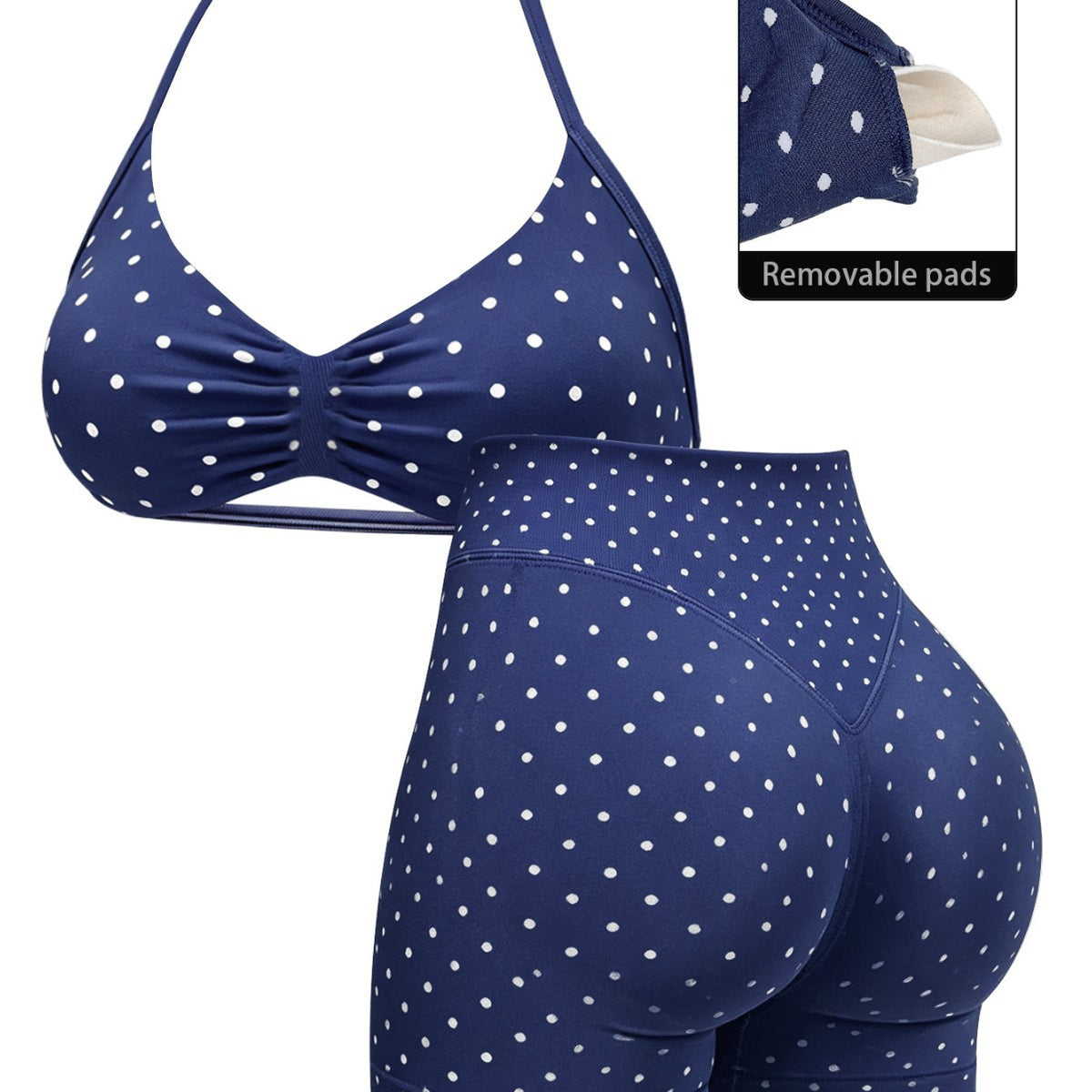 Halter Bra & High-Waist Butt-Lifting Shorts Set