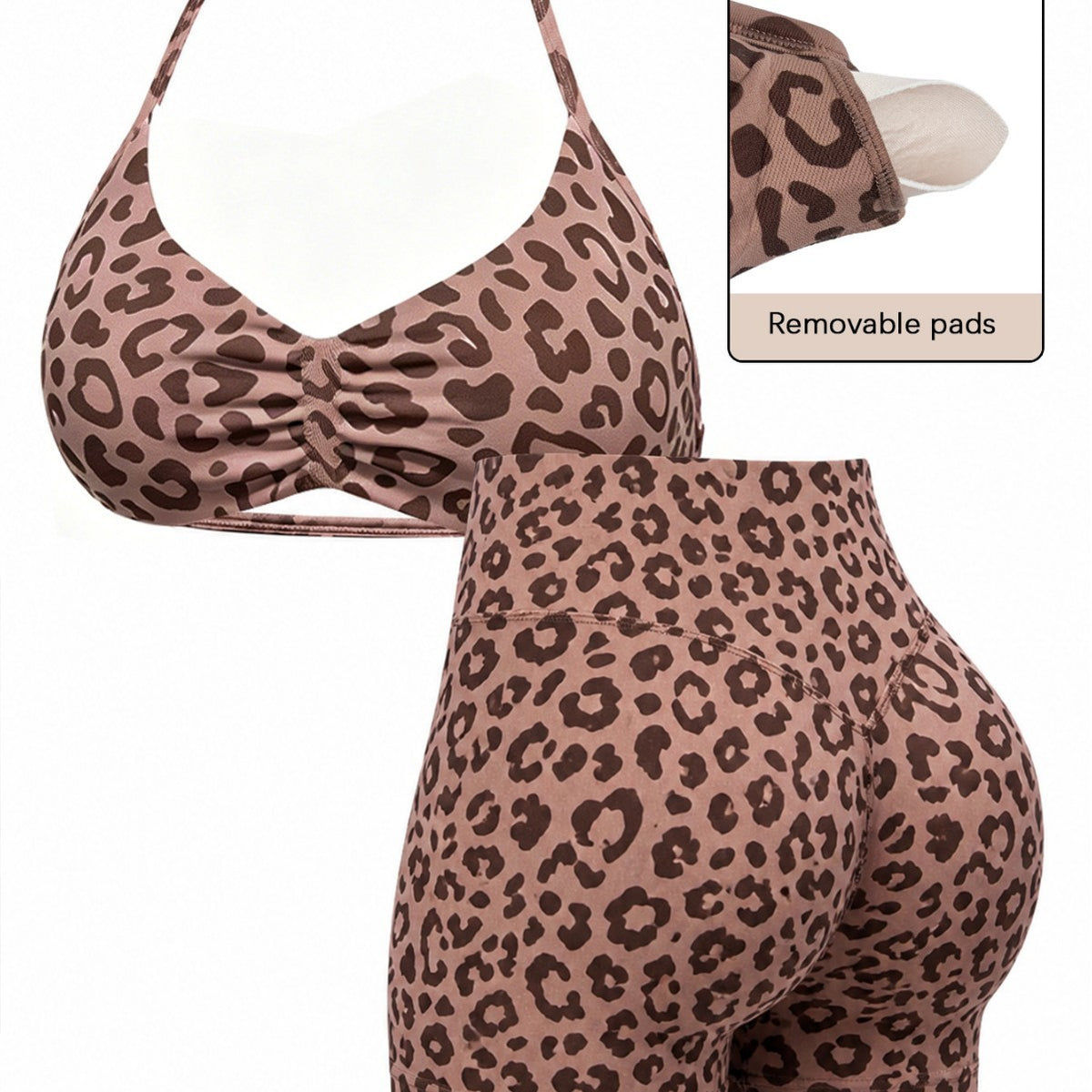Halter Bra & High-Waist Butt-Lifting Shorts Set