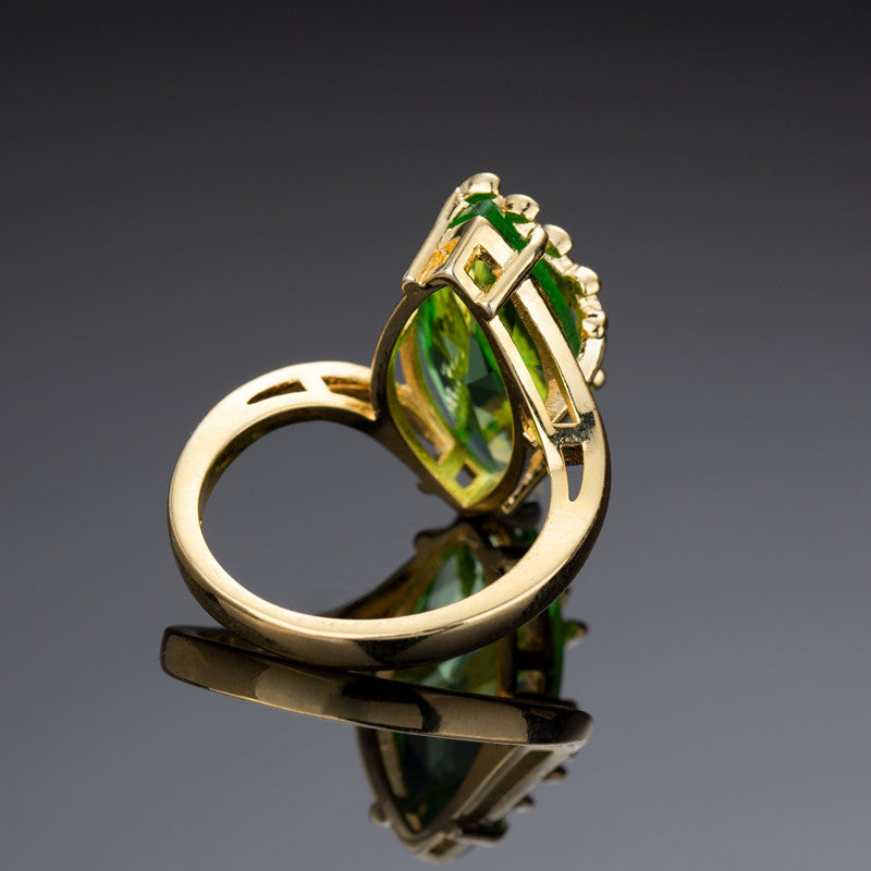 Dragonfly Olive Emerald Ring