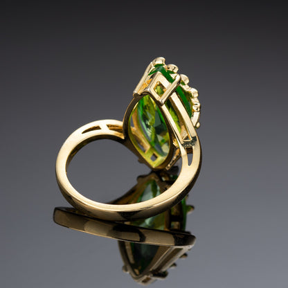 Dragonfly Olive Emerald Ring