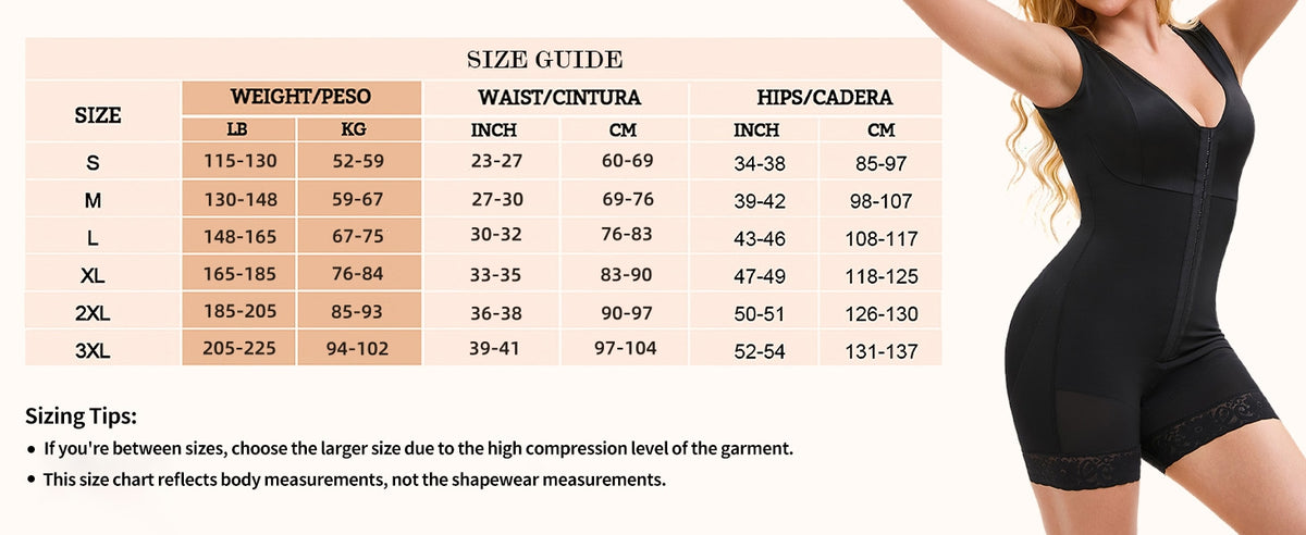Full Body Shaper with Zipper Crotch