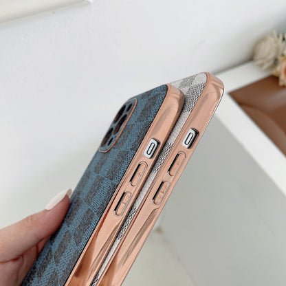 Plaid Checkerboard Leather Phone Case