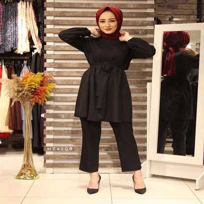 Two-Piece Abaya Dress with Hijab