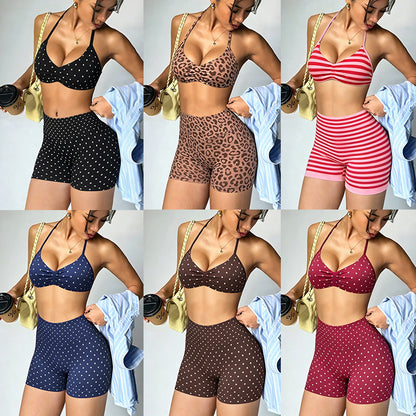Halter Bra & High-Waist Butt-Lifting Shorts Set